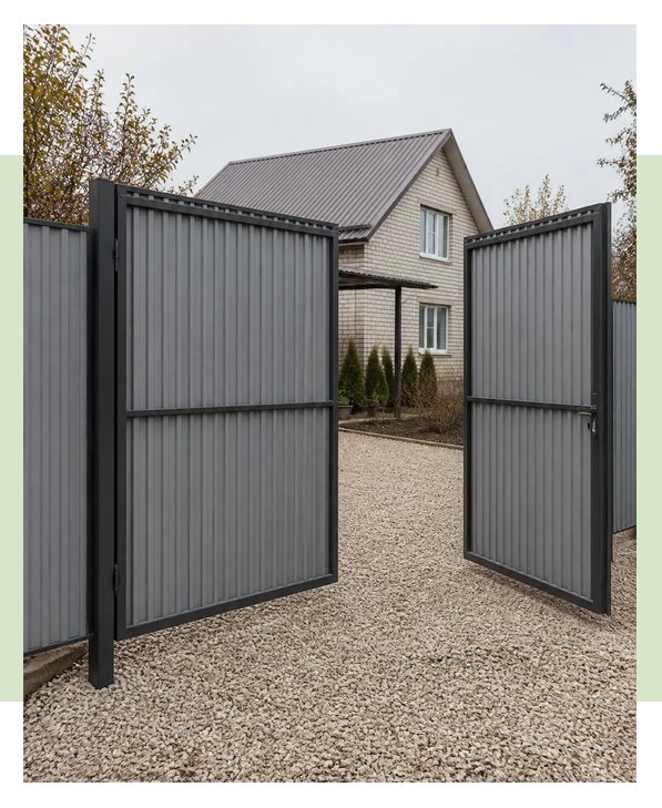 Распашные ворота из профнастила в Вичуге по цене от 66034 р. | ЗаборЭксеперт-Вчг